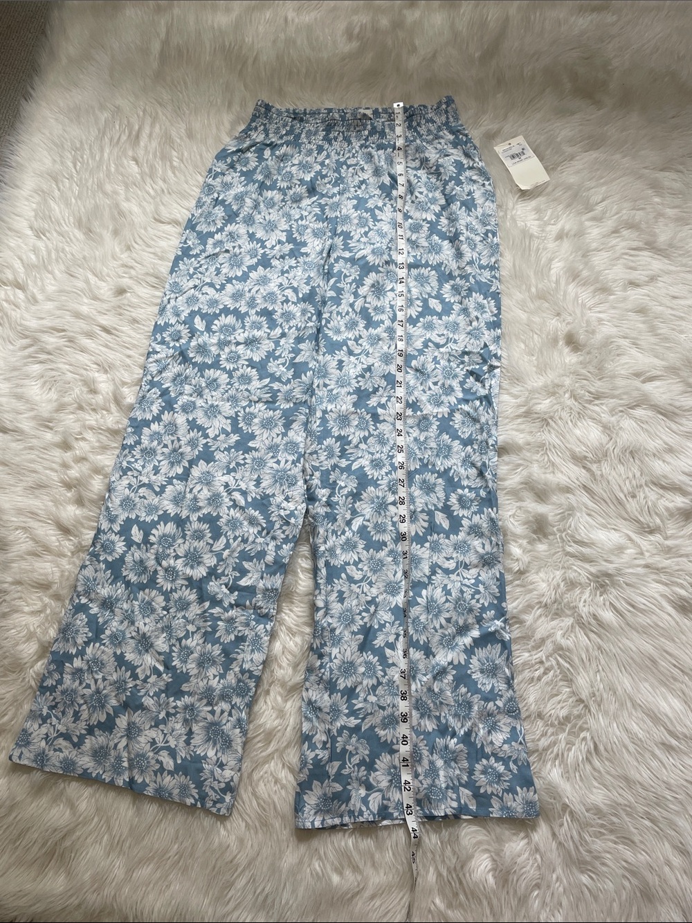 O'Neill Jonie Periwinkle-Sky Blue with white Daisies Pants Medium - Picture 11 of 16